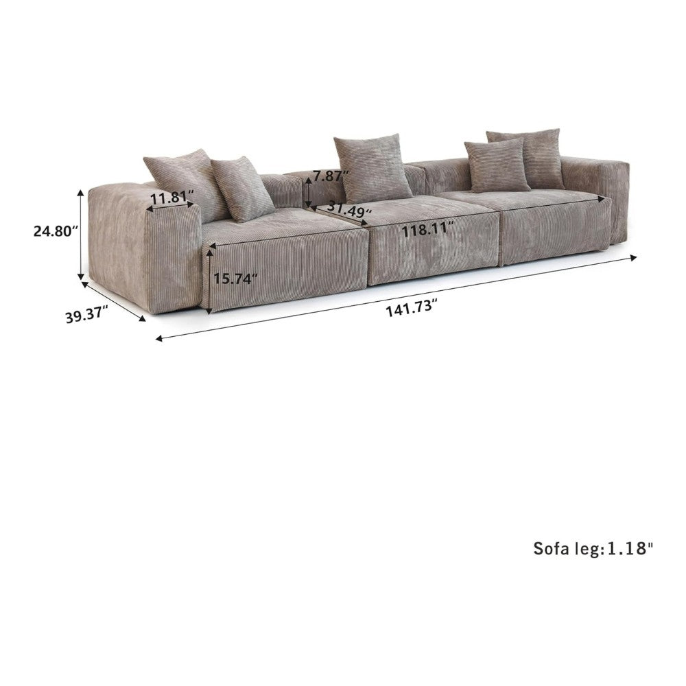 Kanso Corduroy Modular Sofa (Brown)