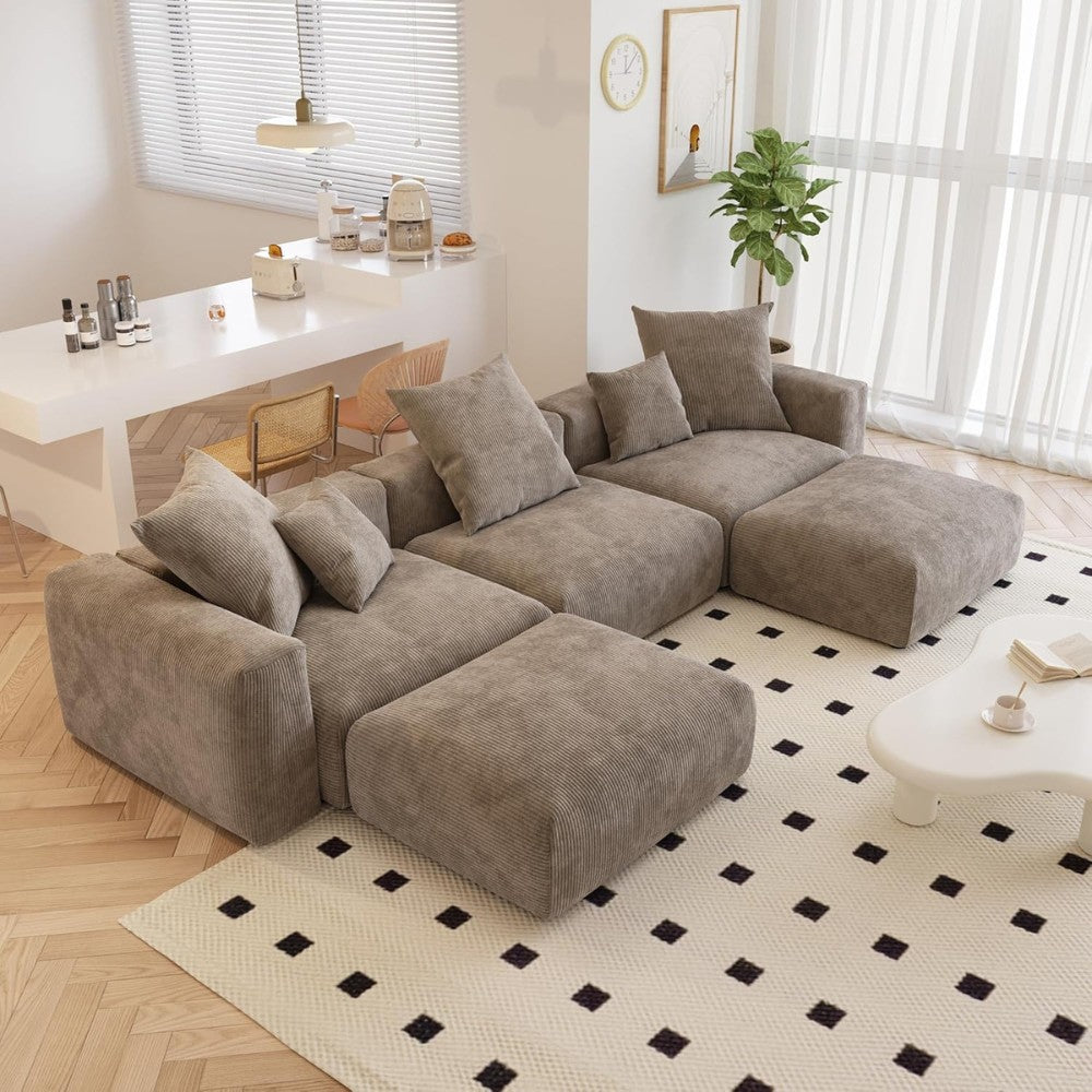 Kanso Corduroy Modular Sofa (Brown)