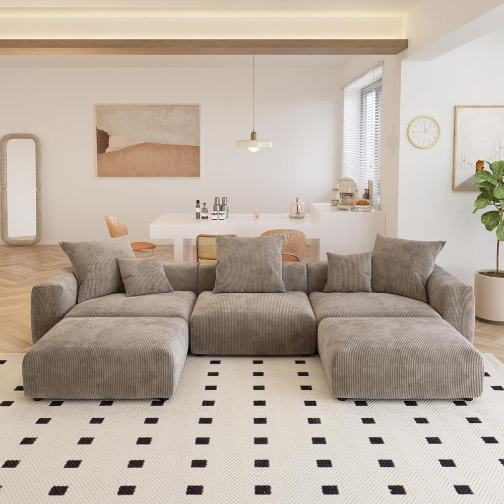 Kanso Corduroy Modular Sofa (Brown)