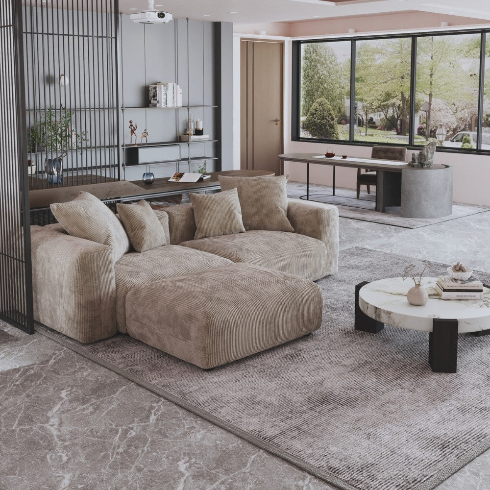 Kanso Corduroy Modular Sofa (Brown)