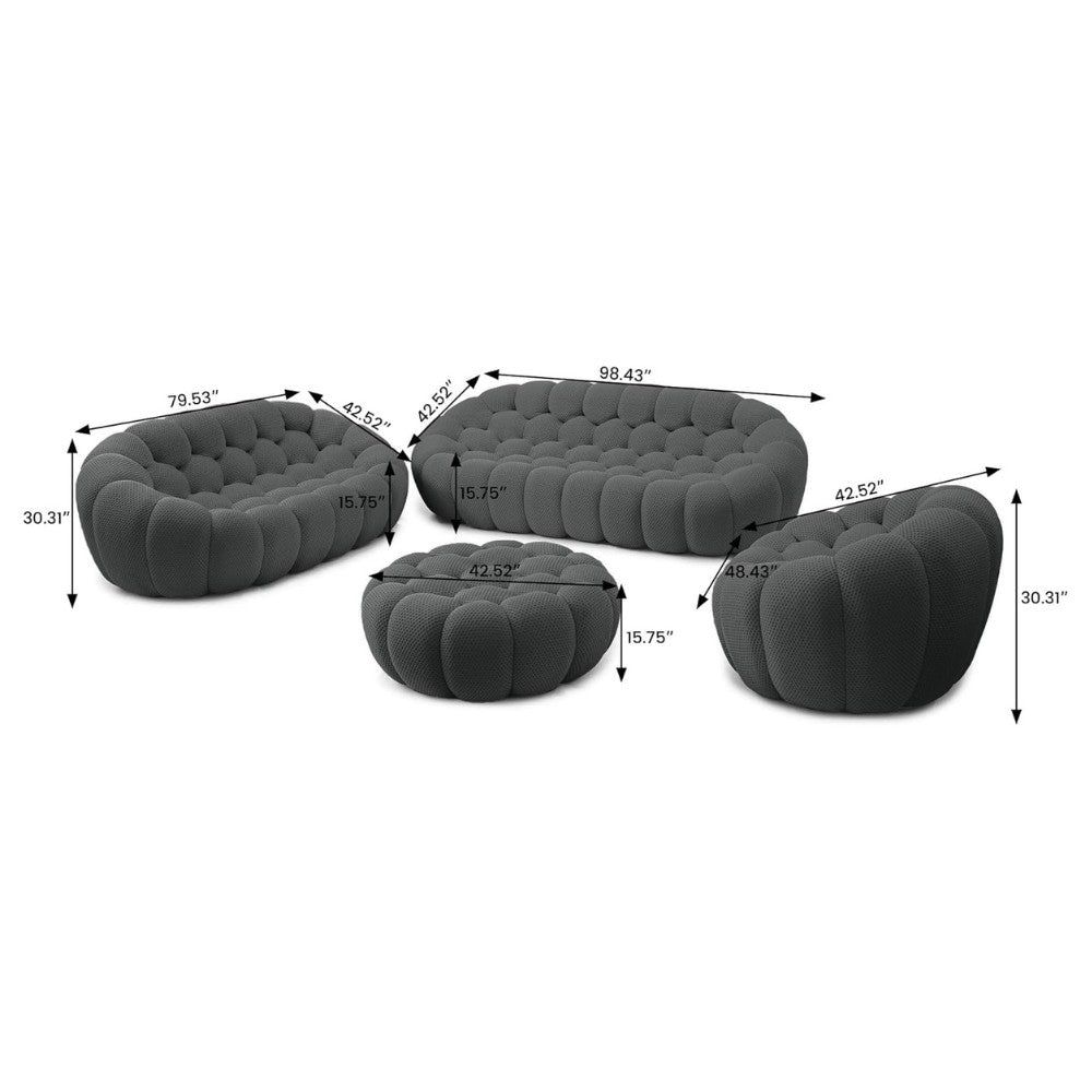 Mitsu Boucle Sofa (Dark Grey)