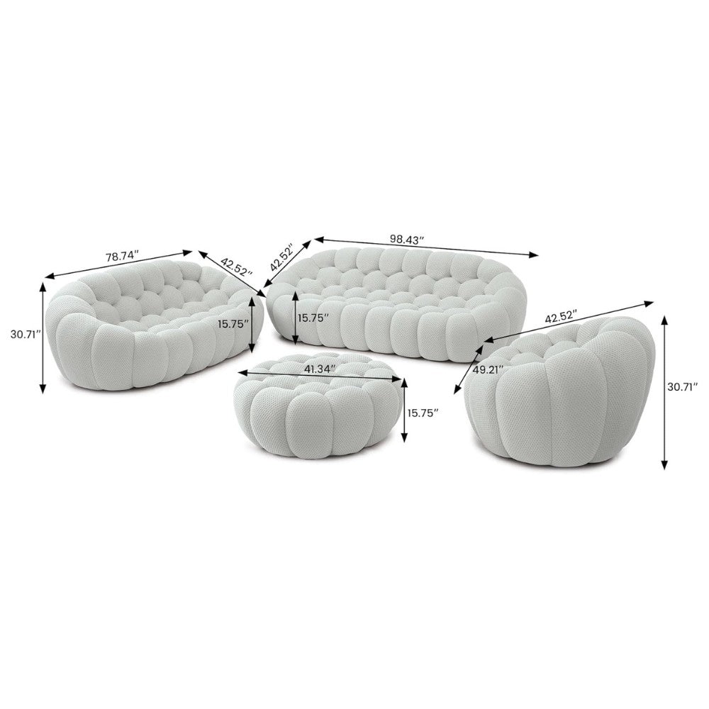 Mitsu Boucle Sofa (Light Grey)