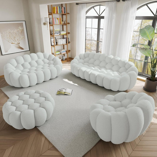 Mitsu Boucle Sofa (Light Grey)