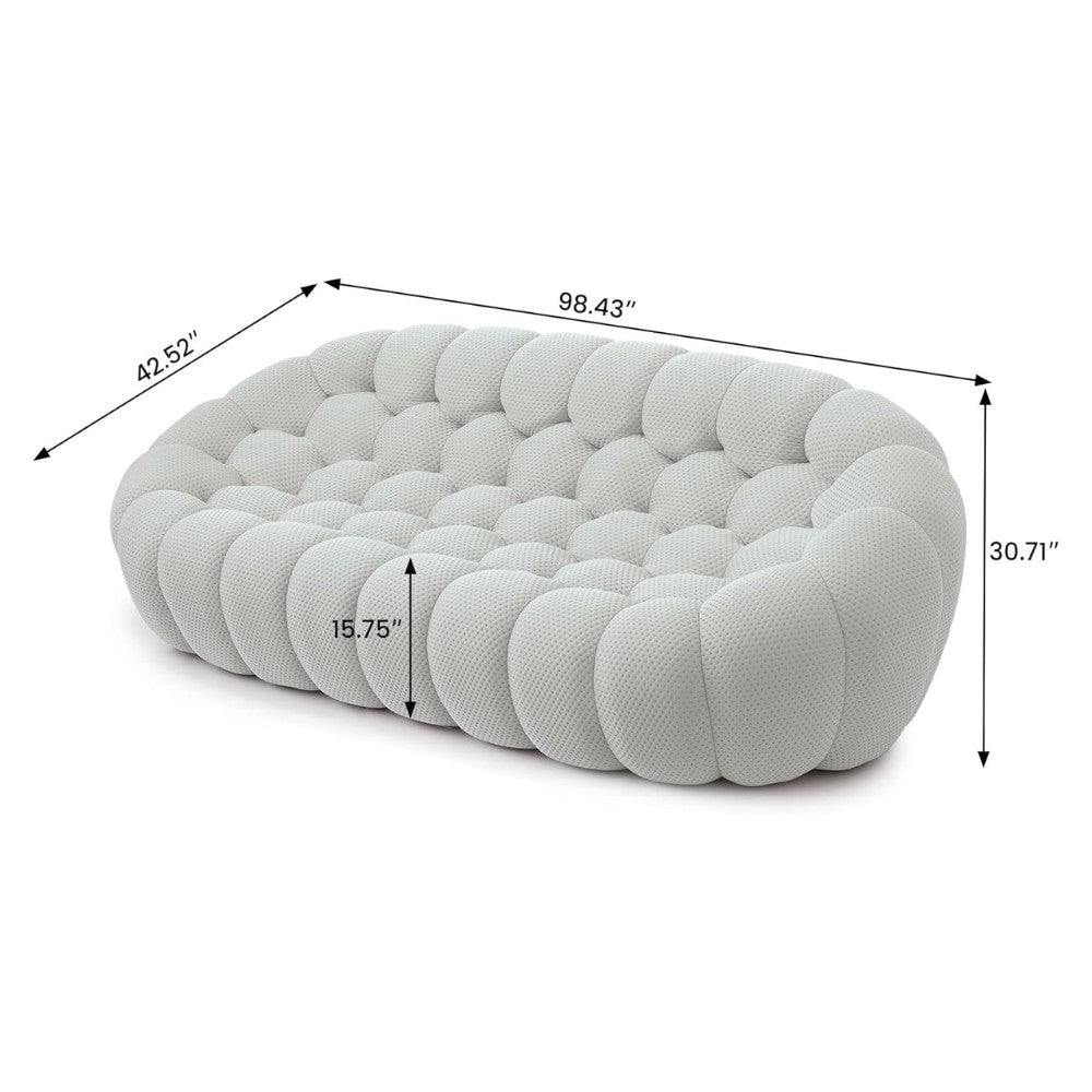 Mitsu Boucle Sofa (Light Grey)