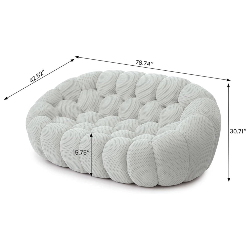 Mitsu Boucle Sofa (Light Grey)