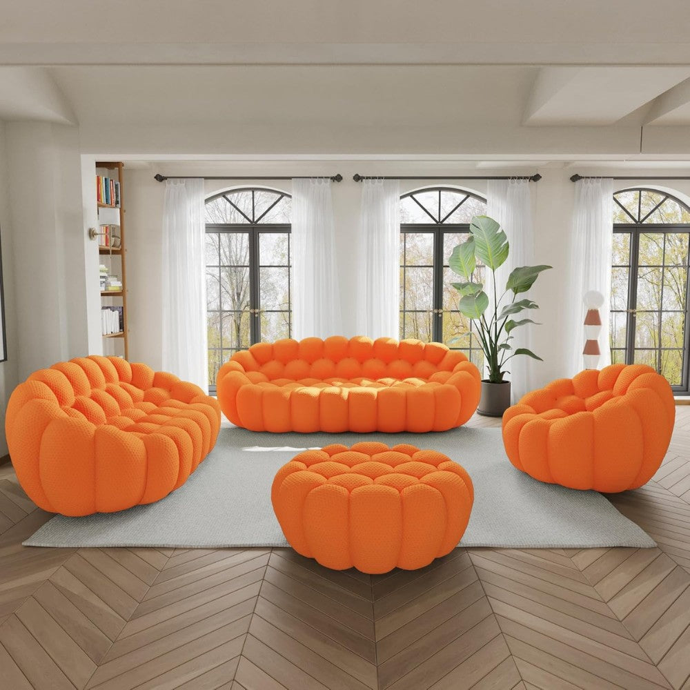 Mitsu Boucle Sofa (Orange)