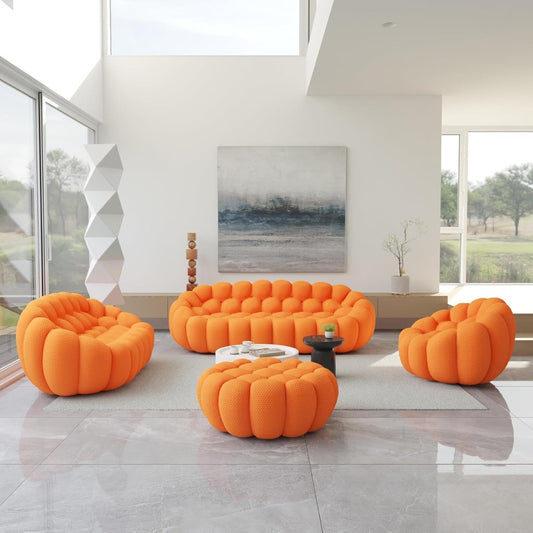 Mitsu Boucle Sofa (Orange)