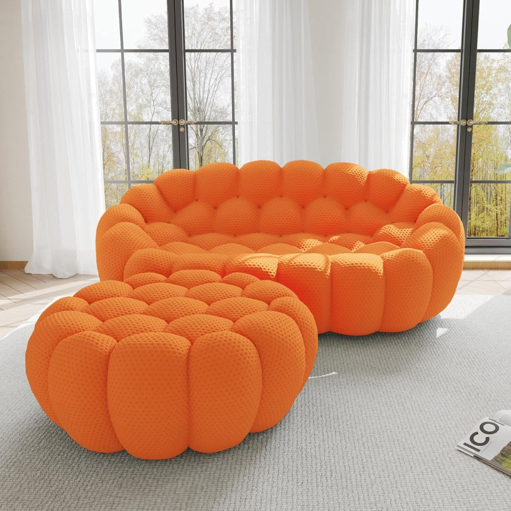 Mitsu Boucle Sofa (Orange)