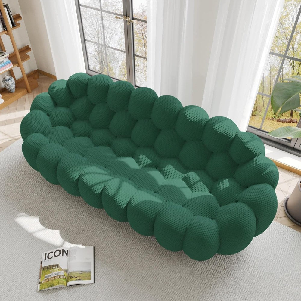 Mitsu Boucle Sofa (Dark Green)