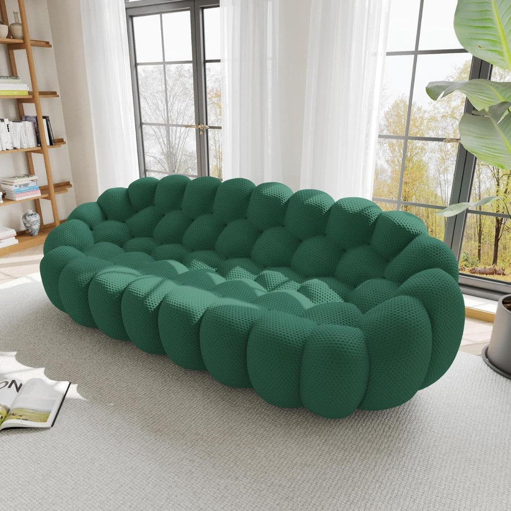 Mitsu Boucle Sofa (Dark Green)