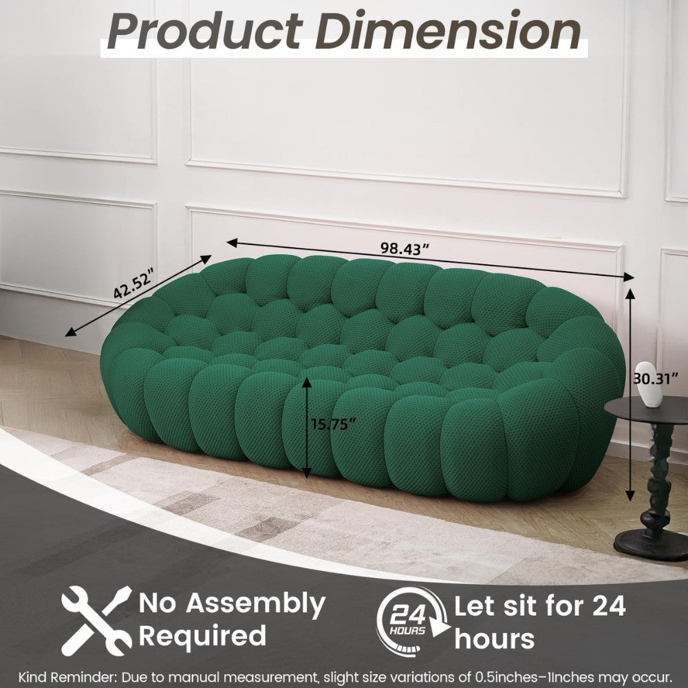 Mitsu Boucle Sofa (Dark Green)