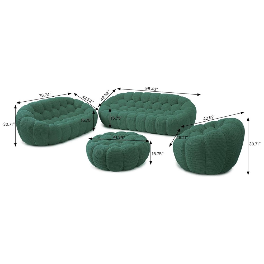 Mitsu Boucle Sofa (Dark Green)