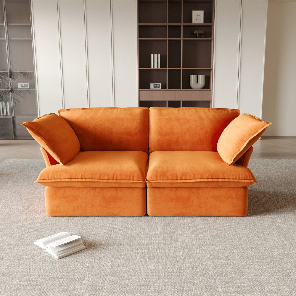 Sabi Modular Boucle Sofa (Orange)