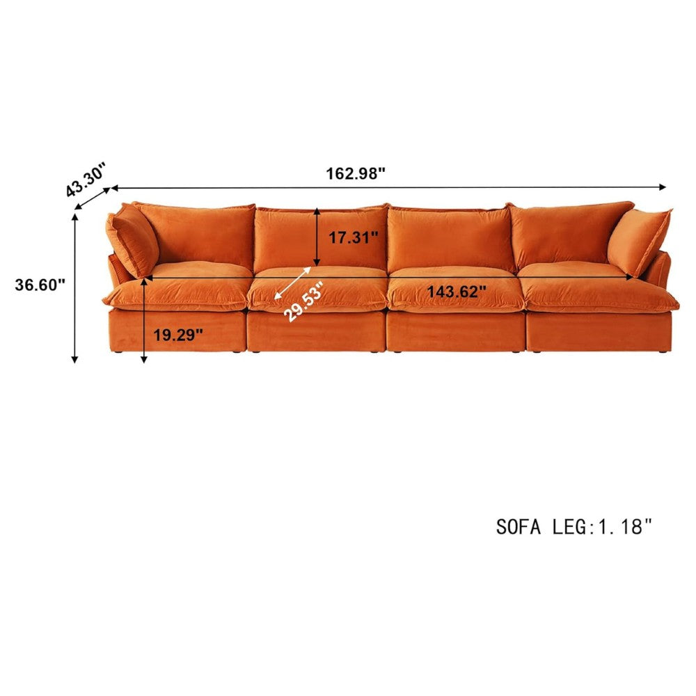 Sabi Modular Boucle Sofa (Orange)