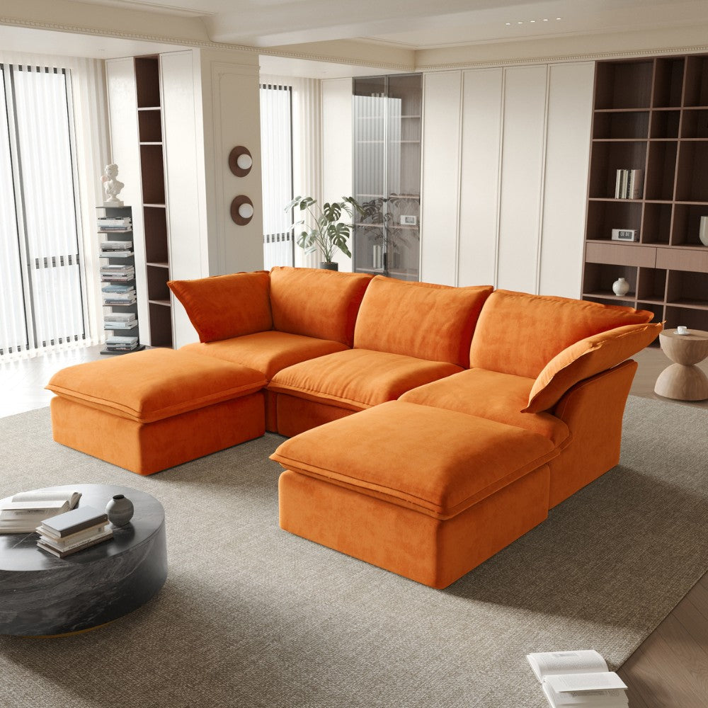Sabi Modular Boucle Sofa (Orange)