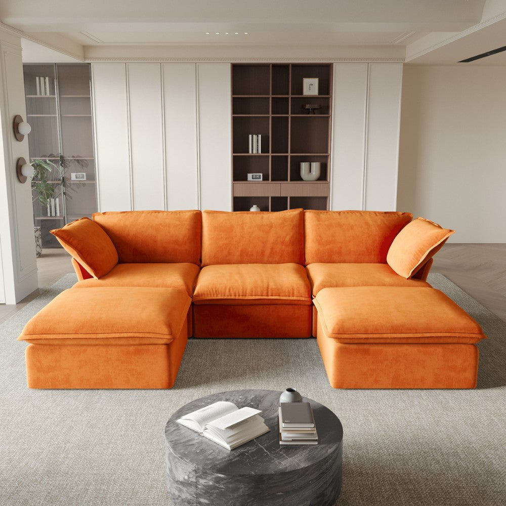 Sabi Modular Boucle Sofa (Orange)