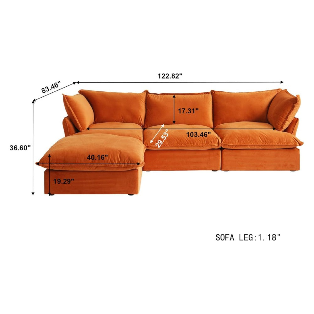 Sabi Modular Boucle Sofa (Orange)