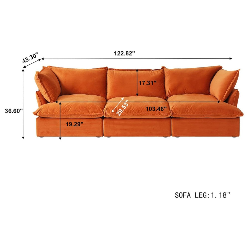 Sabi Modular Boucle Sofa (Orange)