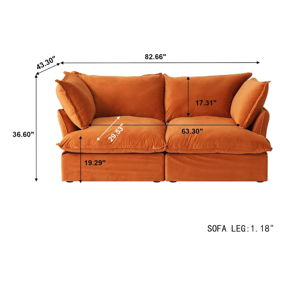 Sabi Modular Boucle Sofa (Orange)