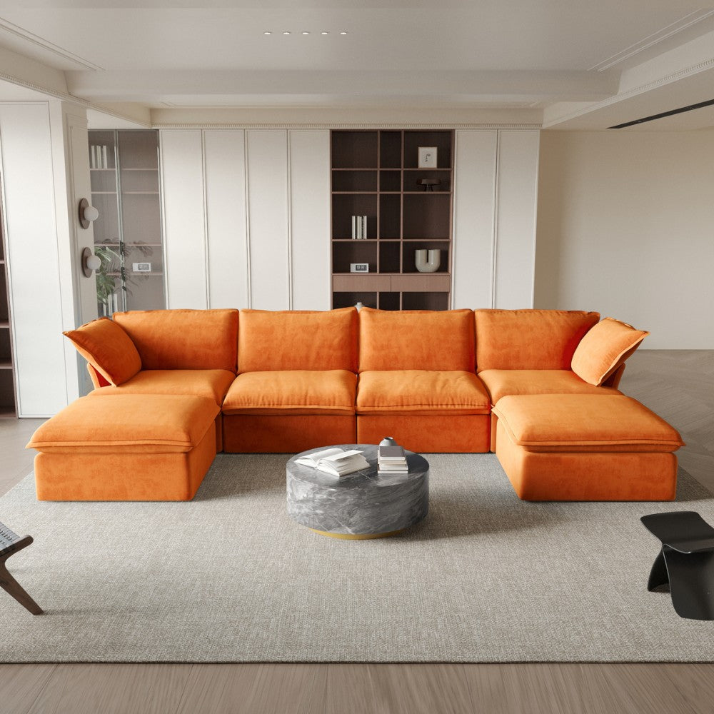 Sabi Modular Boucle Sofa (Orange)
