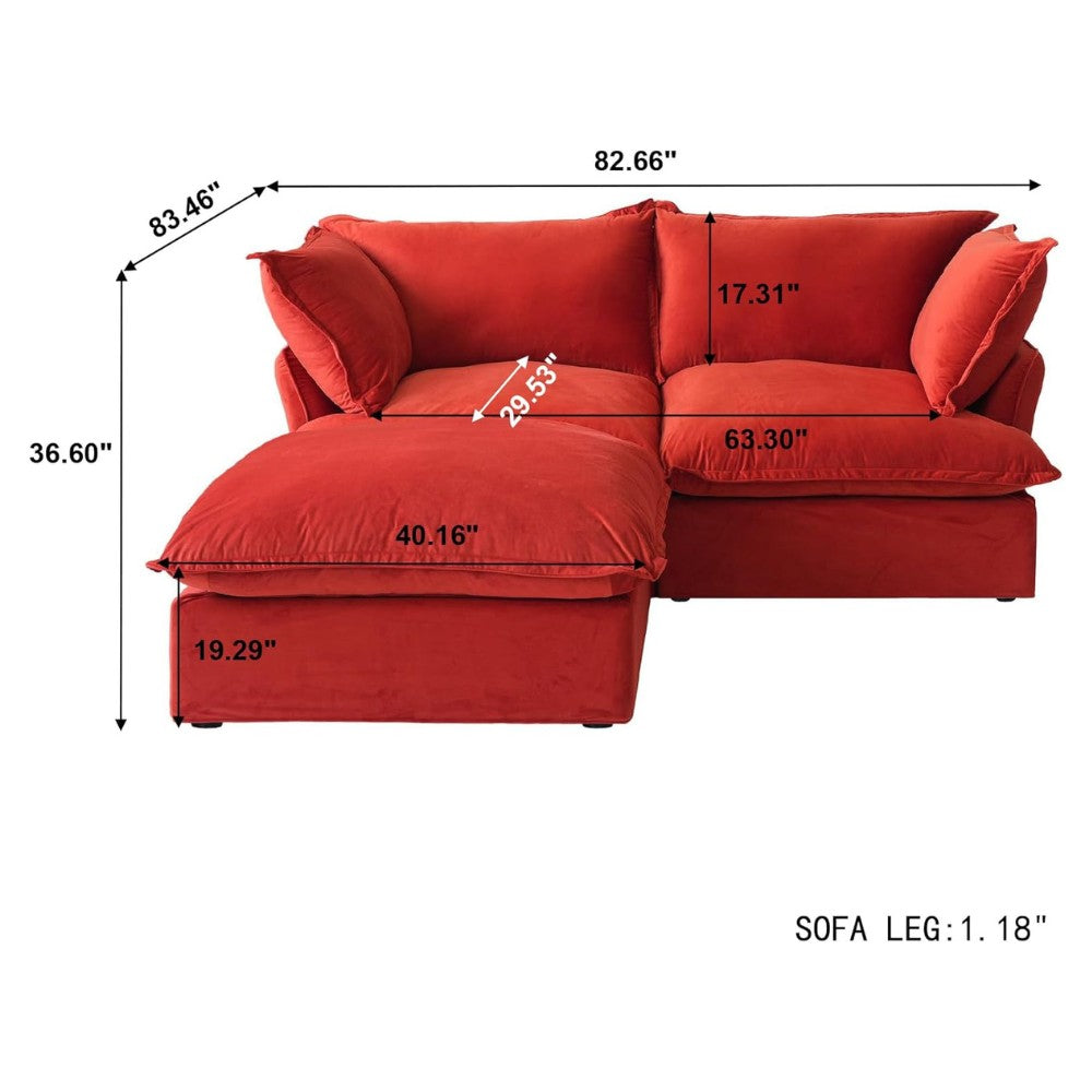 Sabi Modular Boucle Sofa (Red)