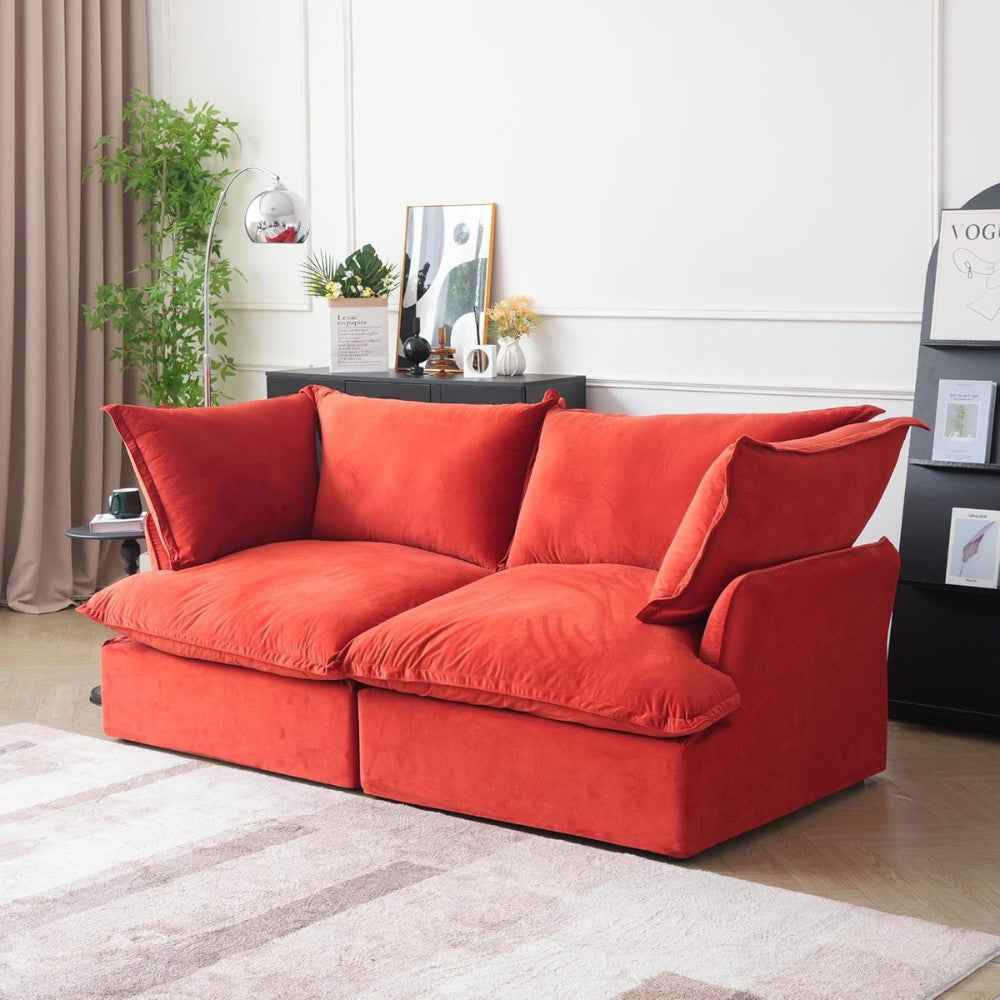 Sabi Modular Boucle Sofa (Red)