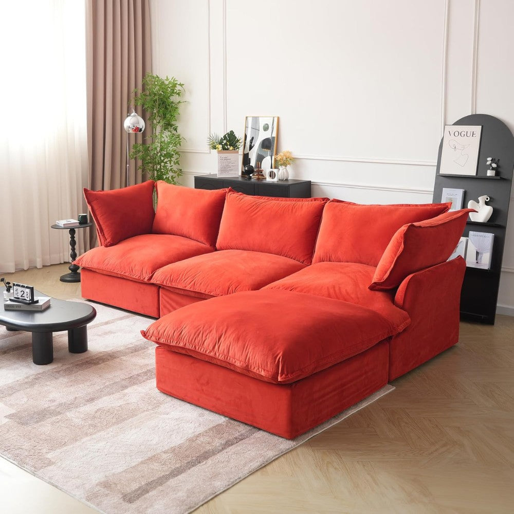 Sabi Modular Boucle Sofa (Red)