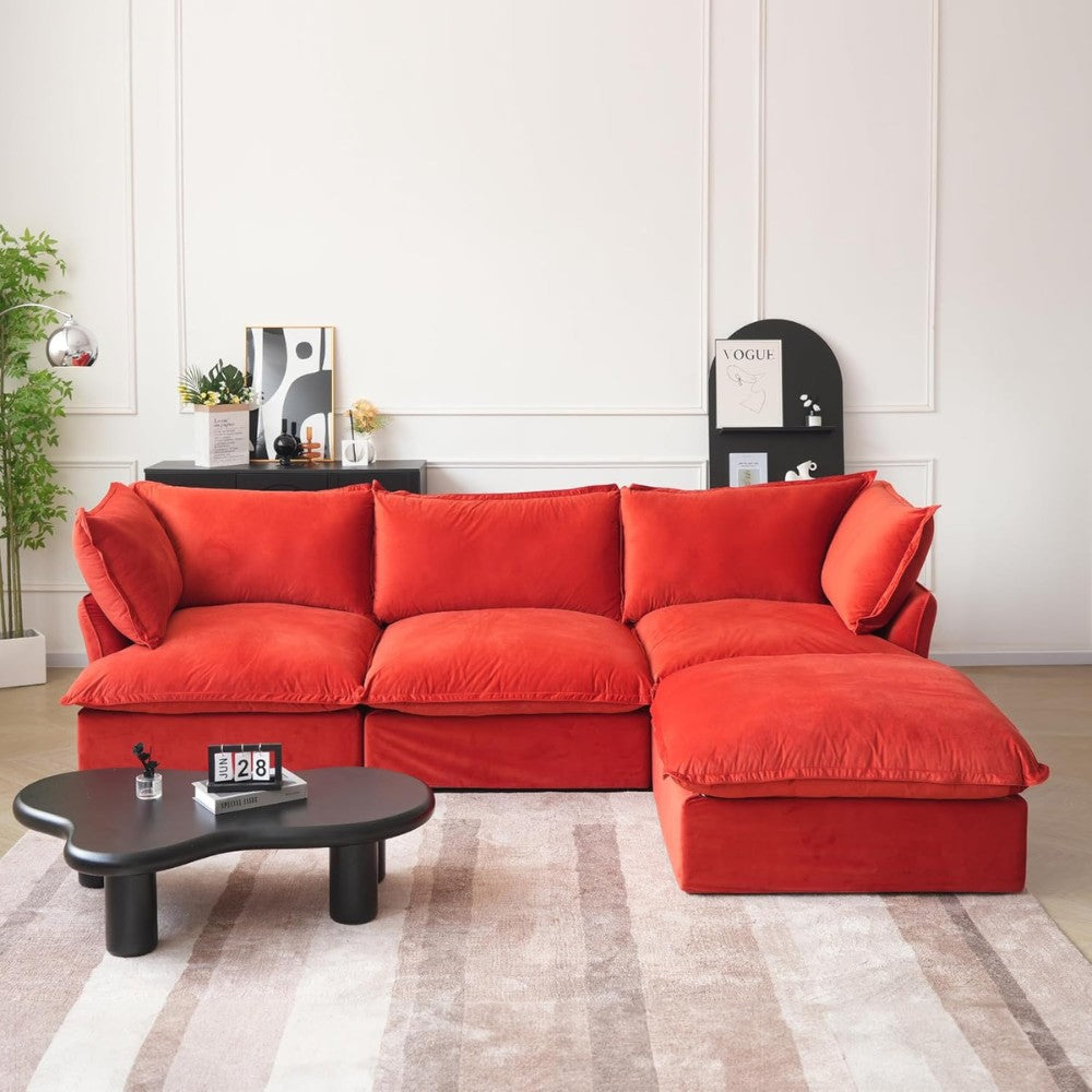 Sabi Modular Boucle Sofa (Red)