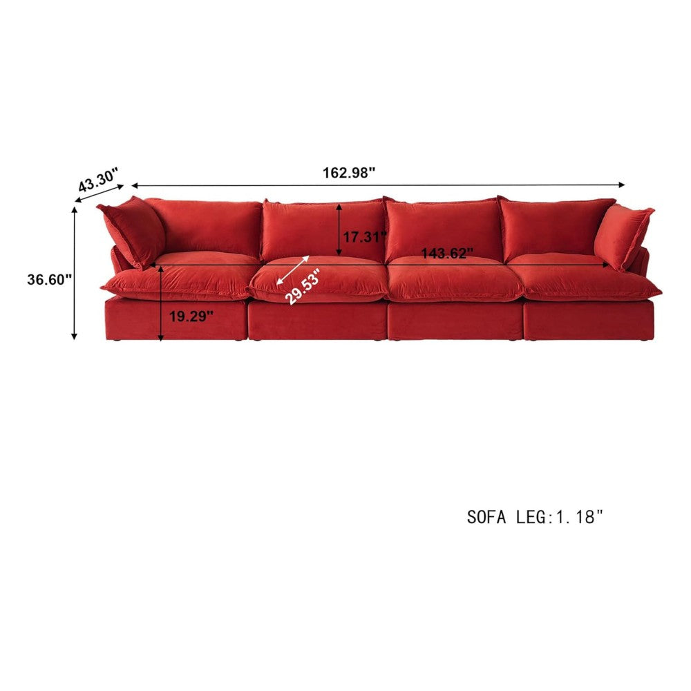 Sabi Modular Boucle Sofa (Red)
