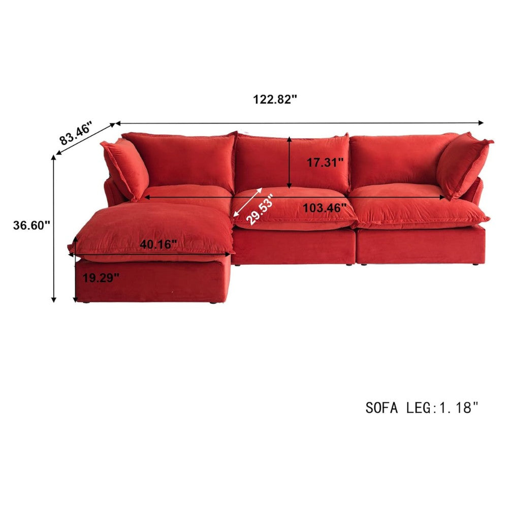 Sabi Modular Boucle Sofa (Red)