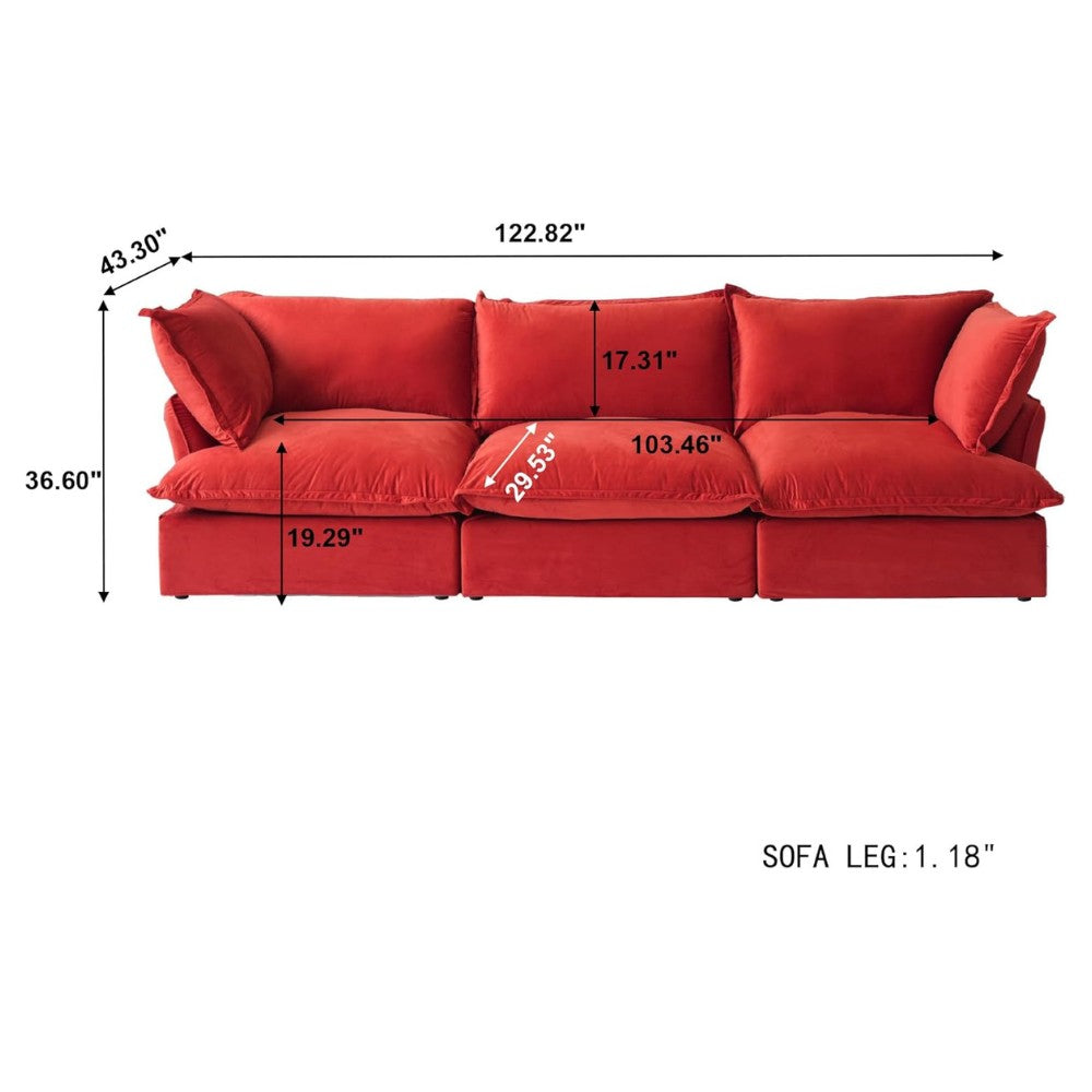 Sabi Modular Boucle Sofa (Red)