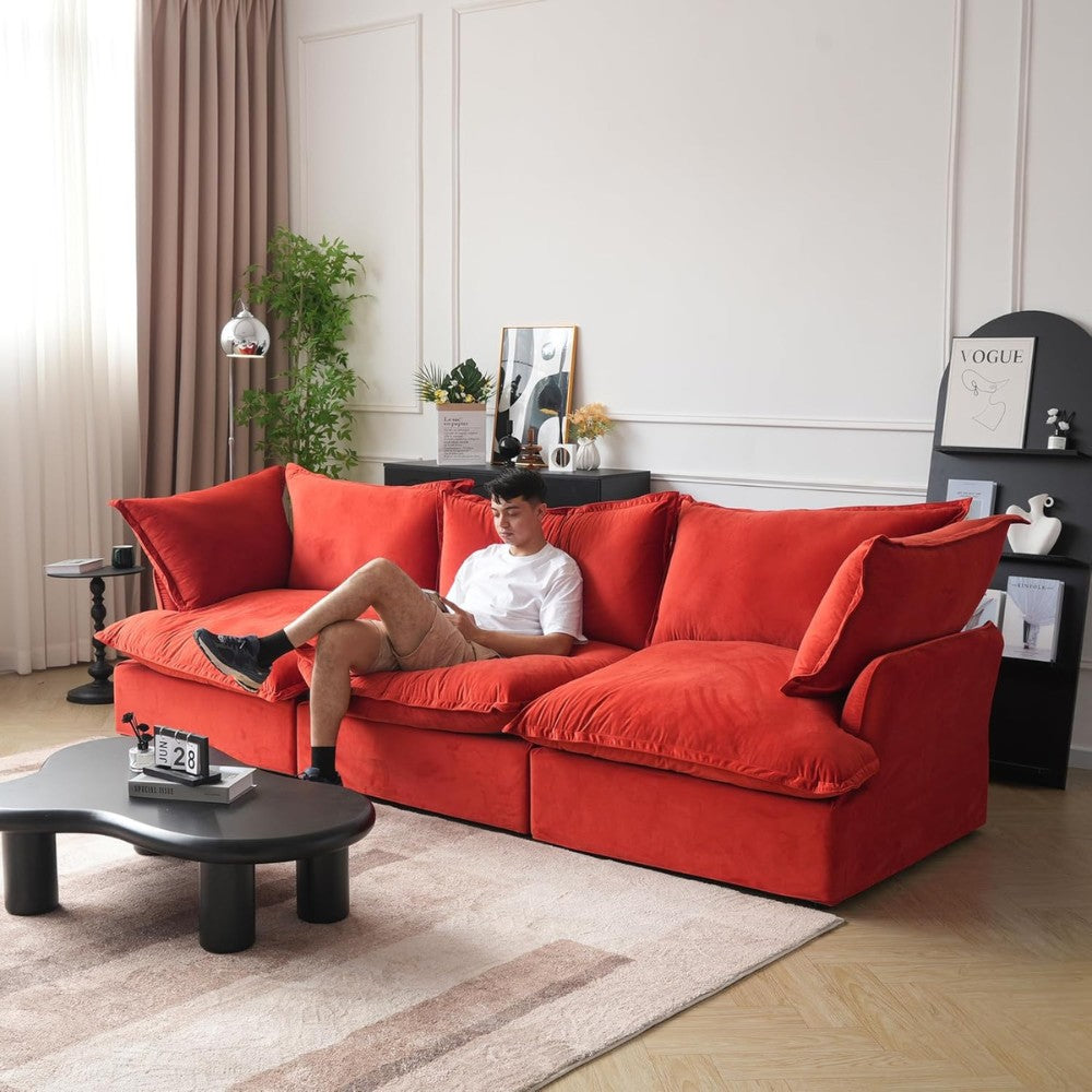 Sabi Modular Boucle Sofa (Red)