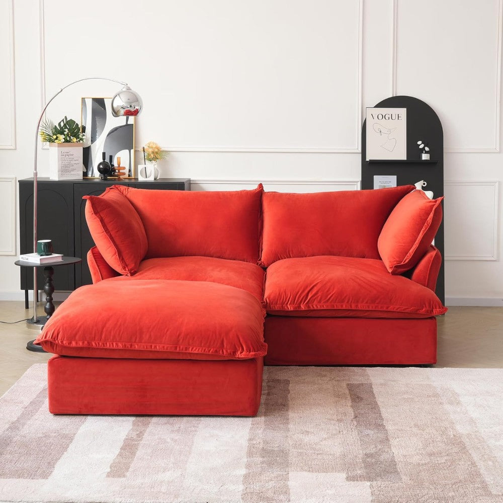 Sabi Modular Boucle Sofa (Red)