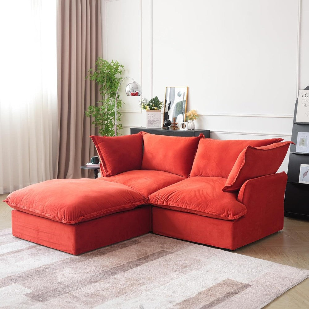 Sabi Modular Boucle Sofa (Red)