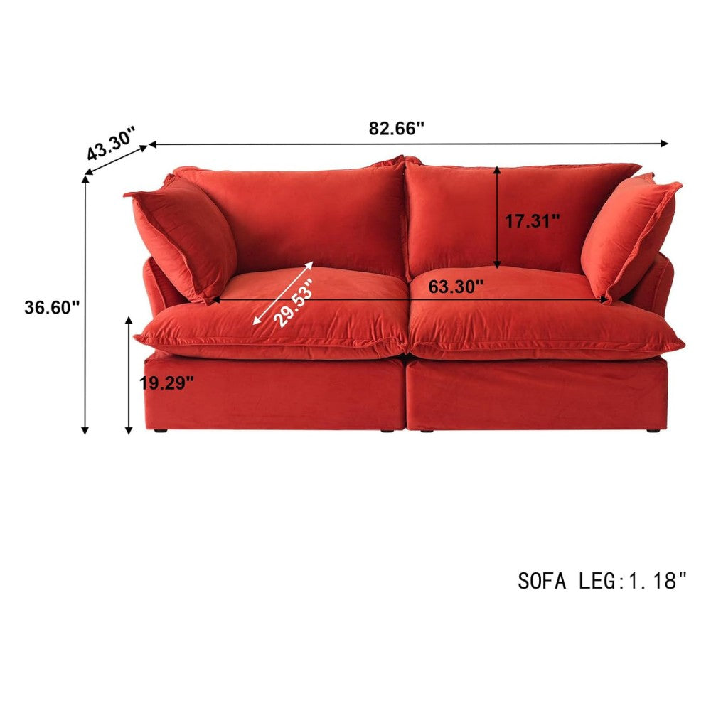 Sabi Modular Boucle Sofa (Red)