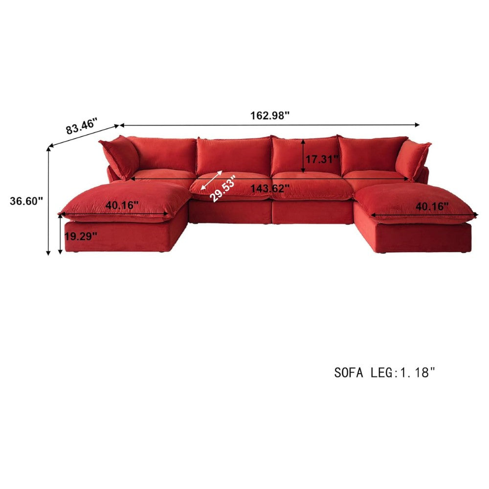 Sabi Modular Boucle Sofa (Red)