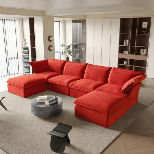Sabi Modular Boucle Sofa (Red)