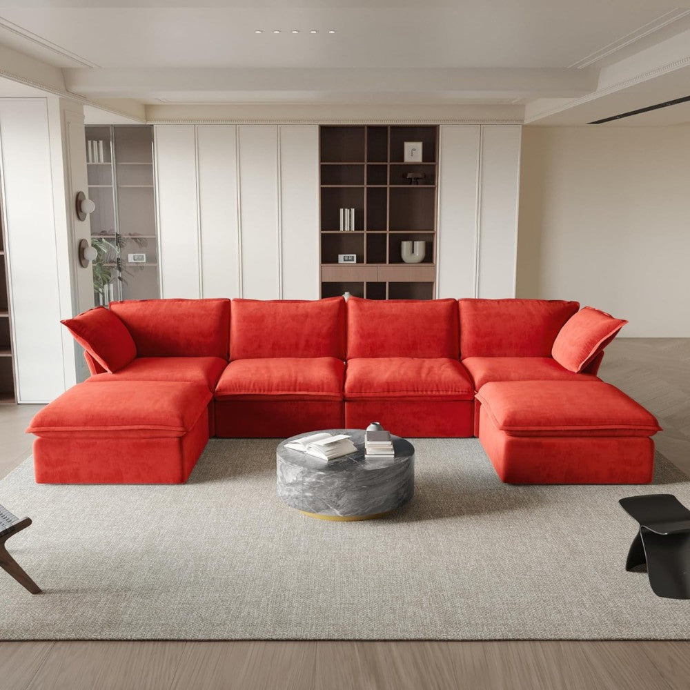 Sabi Modular Boucle Sofa (Red)