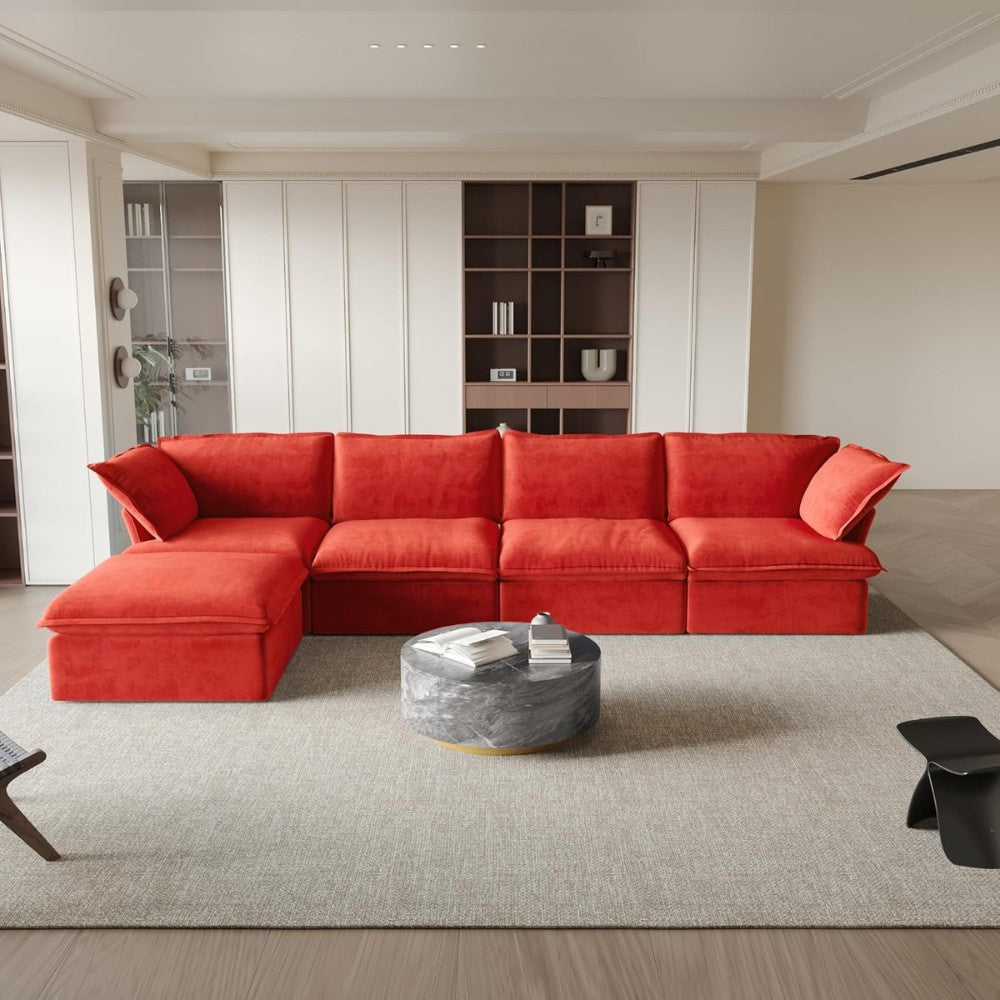Sabi Modular Boucle Sofa (Red)