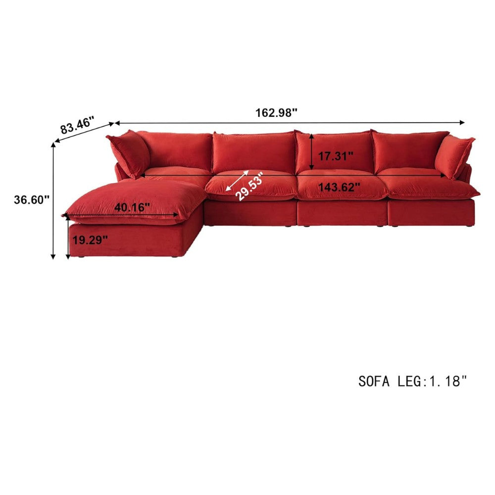 Sabi Modular Boucle Sofa (Red)