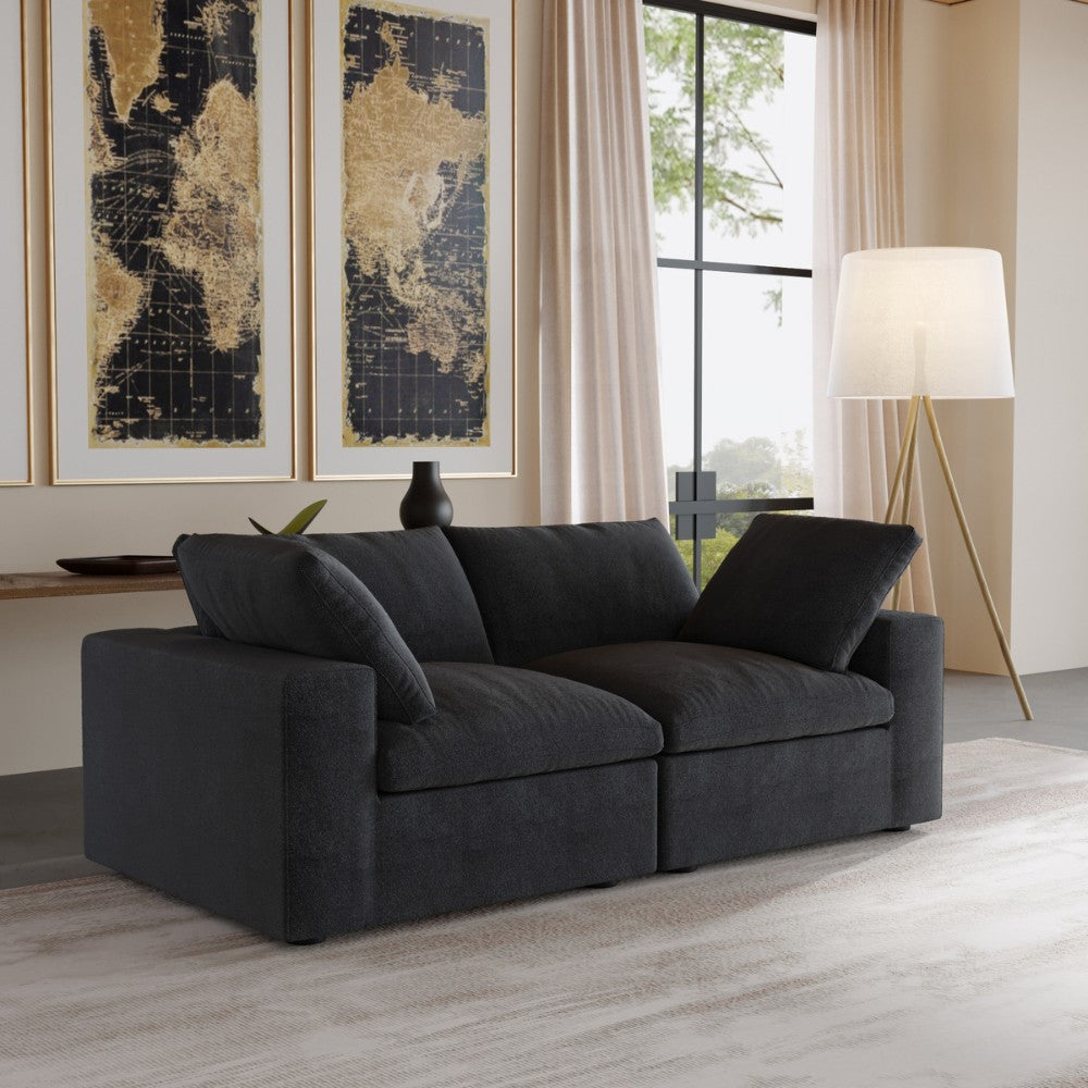 Solace Modular Boucle Sofa (Black)