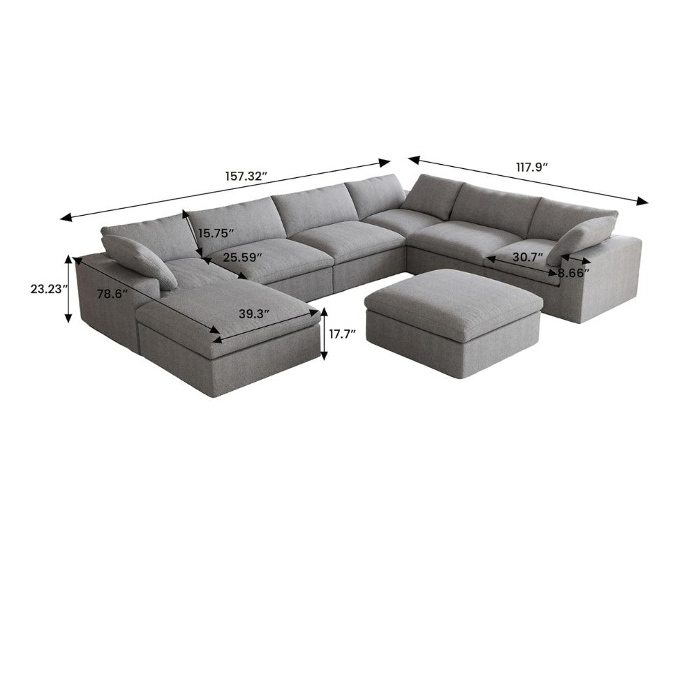 Solace Modular Boucle Sofa (Grey)