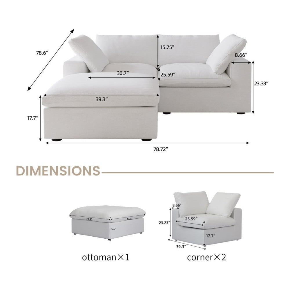 Solace Modular Boucle Sofa (White)