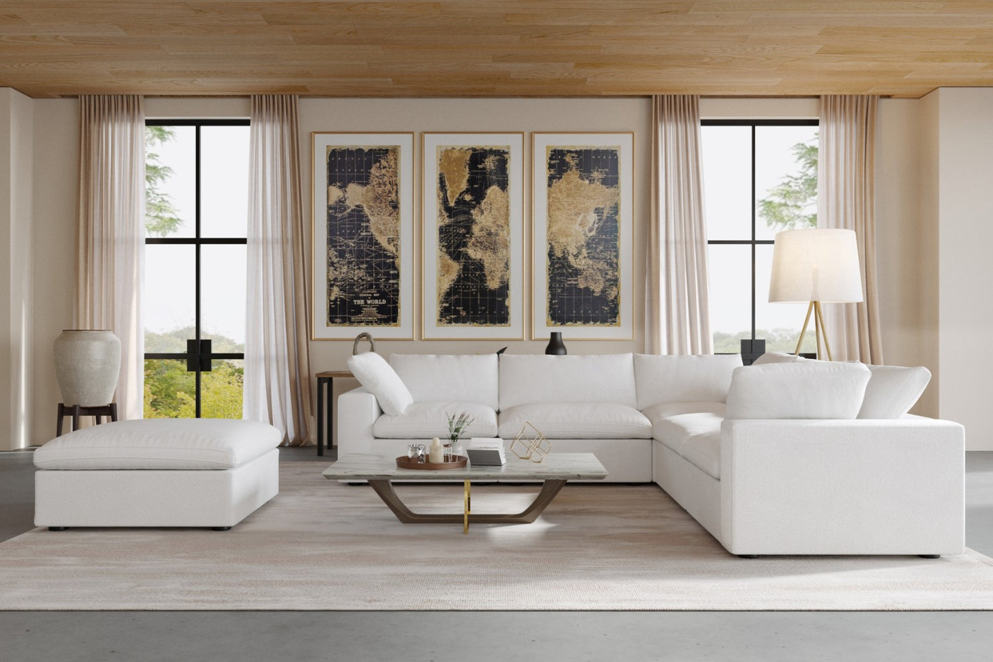 Solace Modular Boucle Sofa (White)