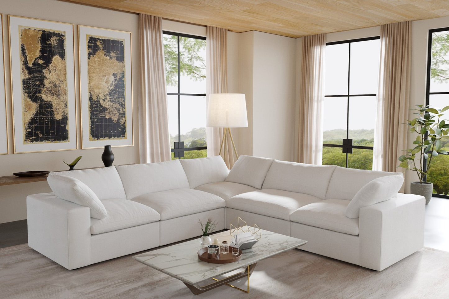Solace Modular Boucle Sofa (White)