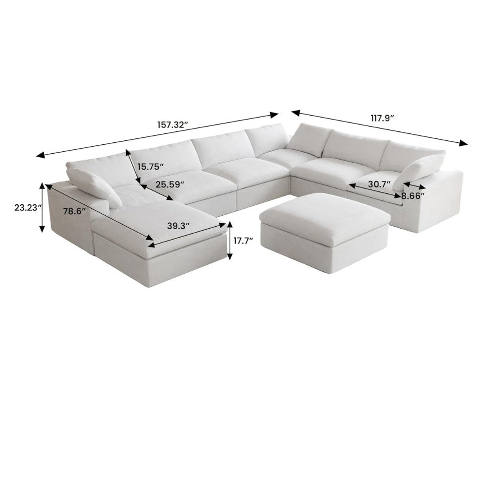 Solace Modular Boucle Sofa (White)