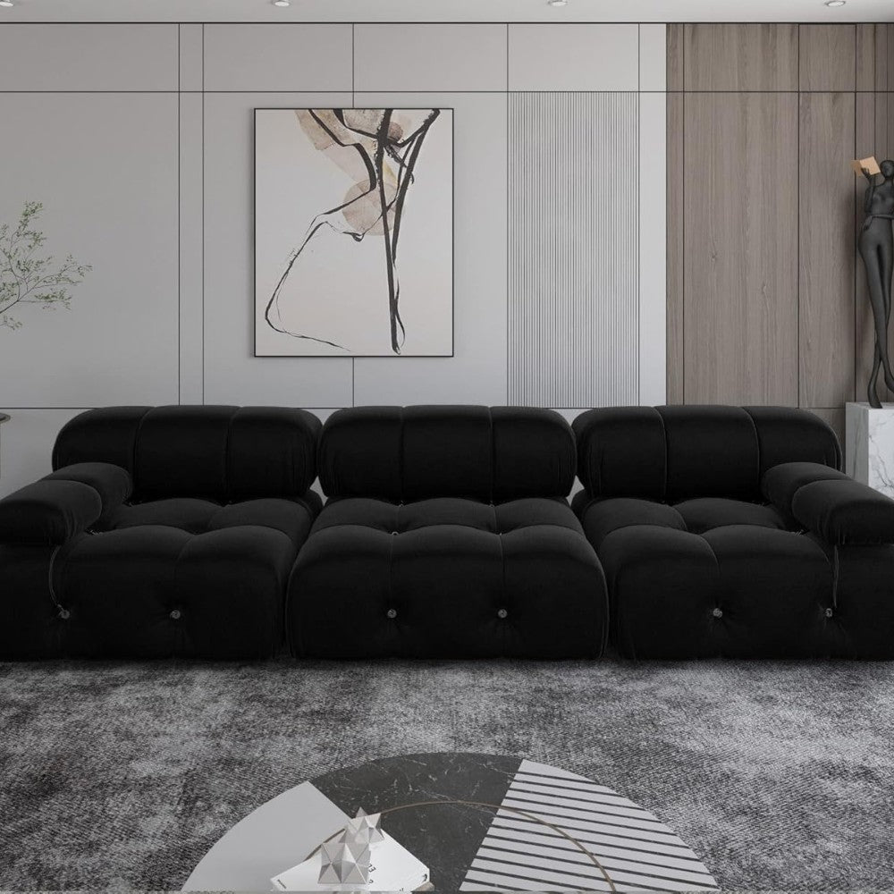 Takumi Velvet Modular Sofa (Black)