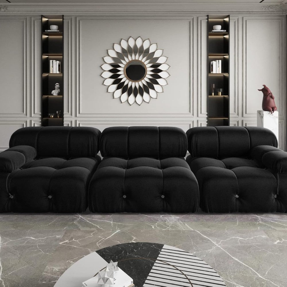 Takumi Velvet Modular Sofa (Black)