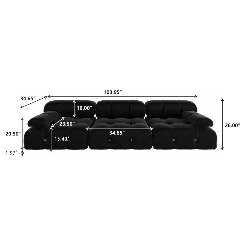 Takumi Velvet Modular Sofa (Black)