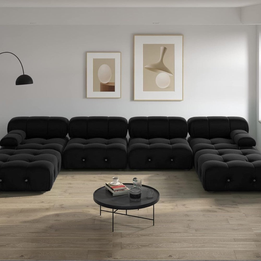 Takumi Velvet Modular Sofa (Black)